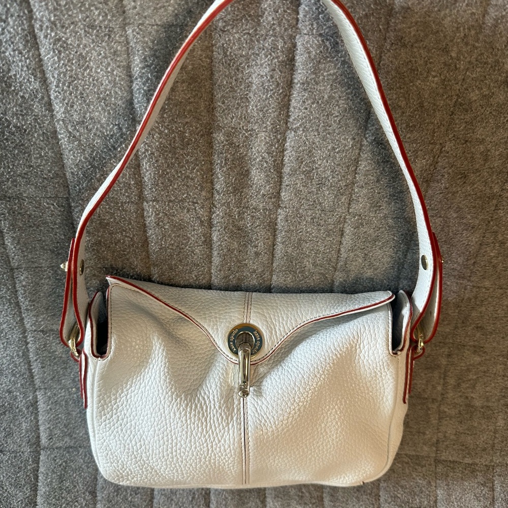 Kate Spade White Shoulder Bag with Textured Finish